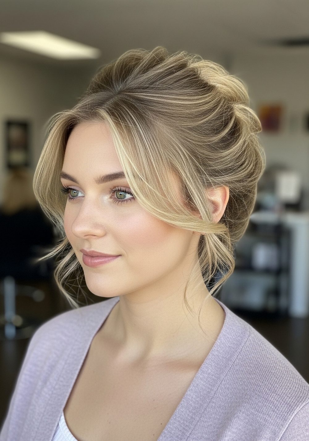 Wispy Crown French Twist Hairstyle