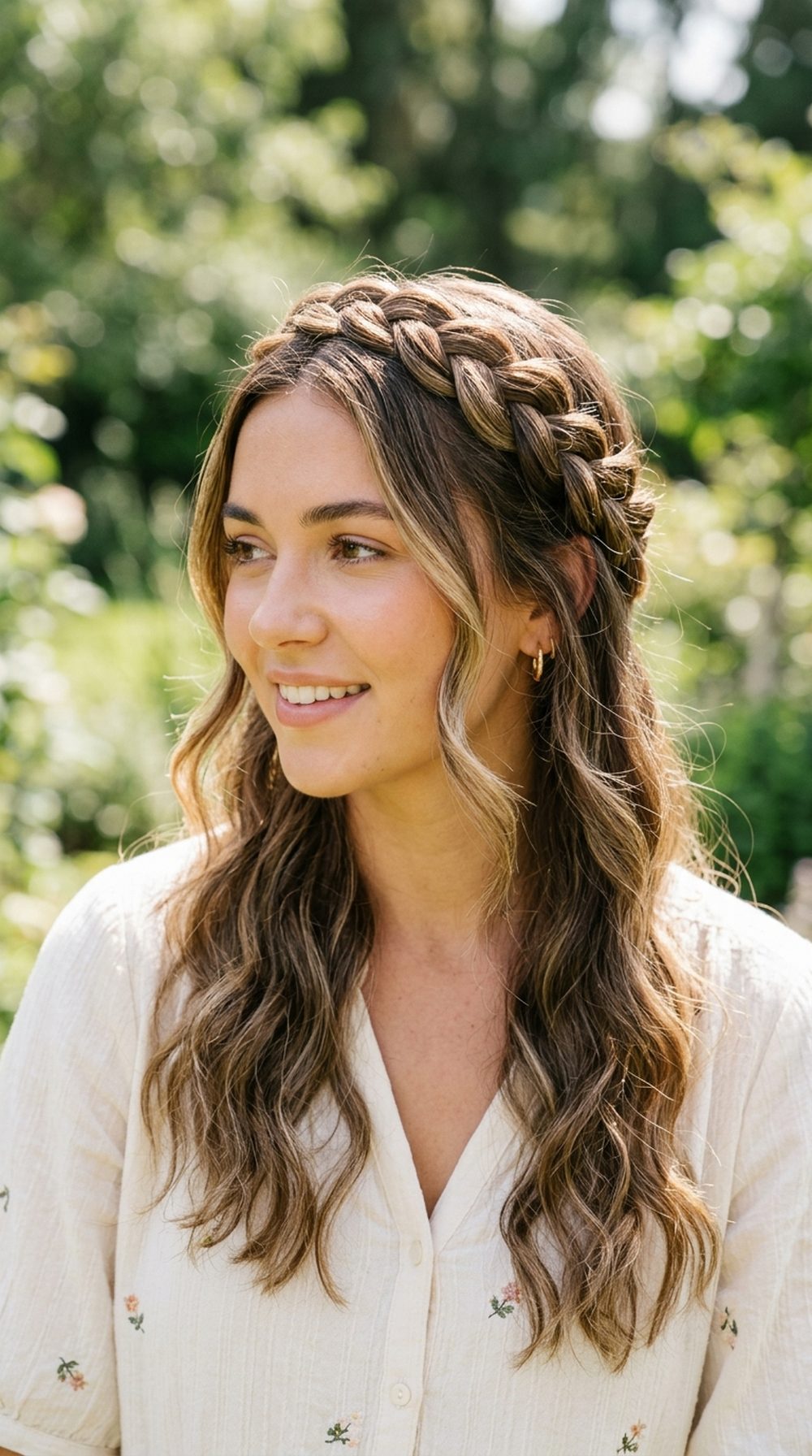 Braided Crown Waves Hairstyle