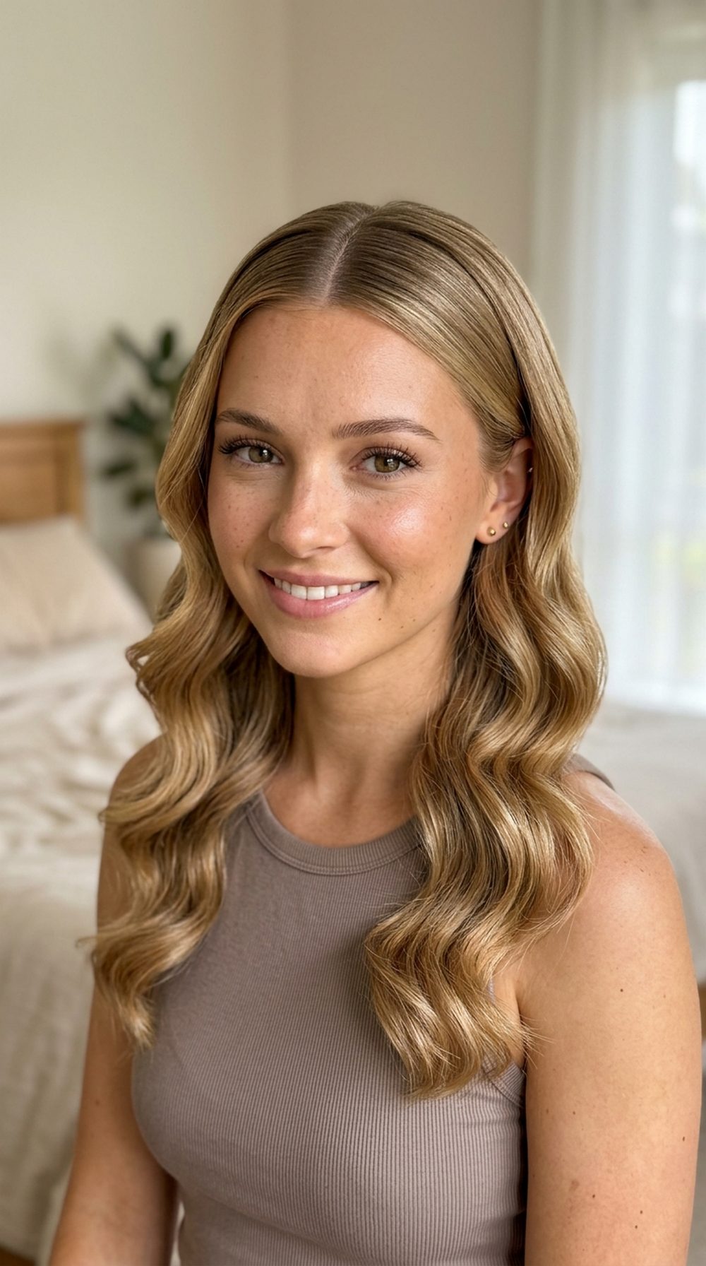 Middle Part Loose Curl Hairstyle