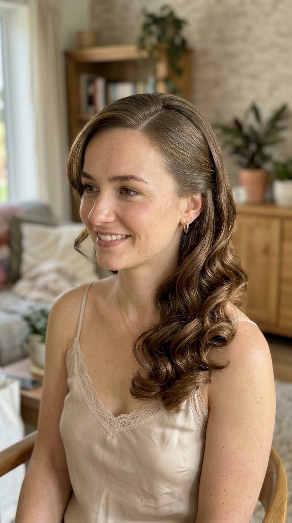 Side-Swept Soft Curl Hairstyle
