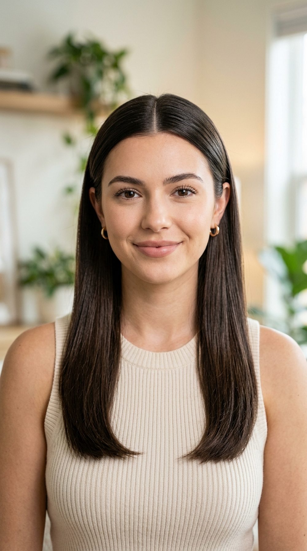Sleek Straight Tuck Hairstyle