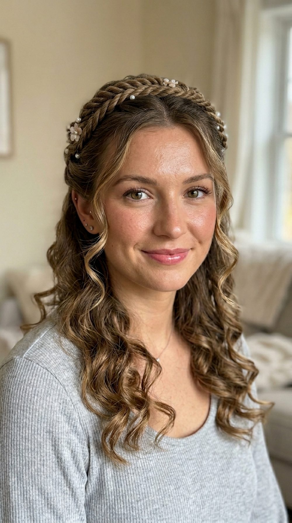 Twisted Crown Curl Hairstyle