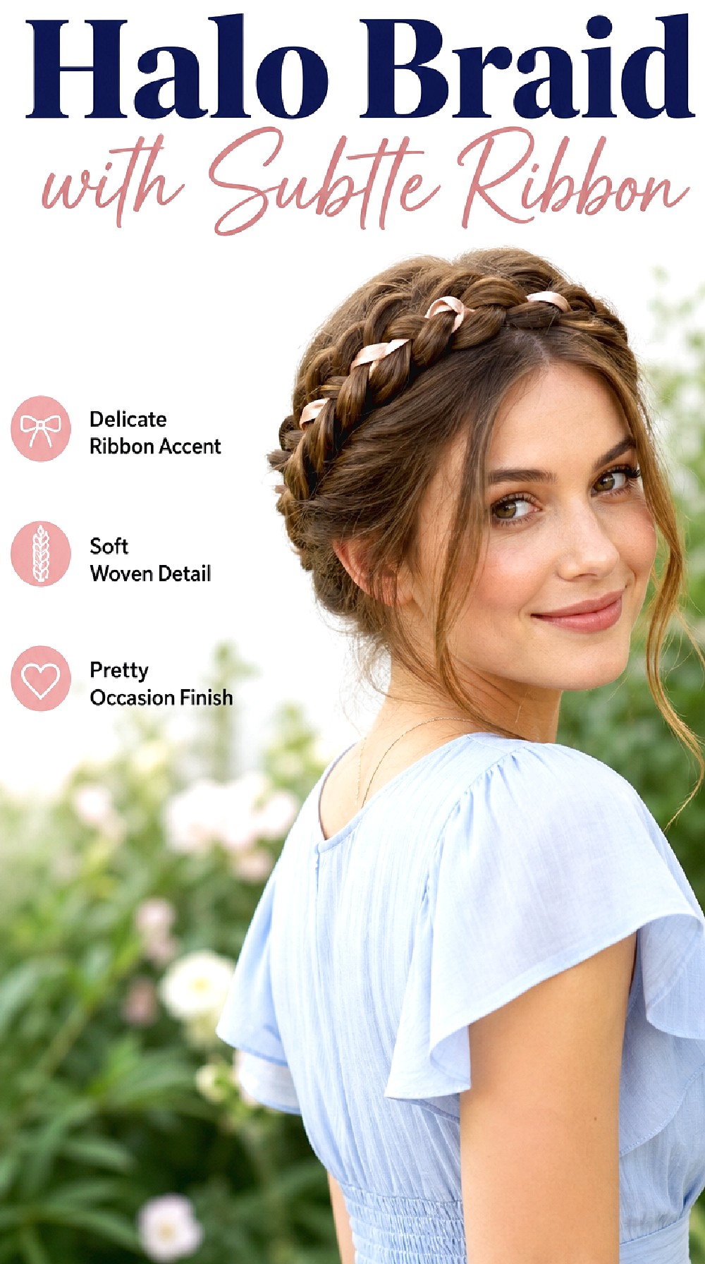 Halo Braid with Subtle Ribbon