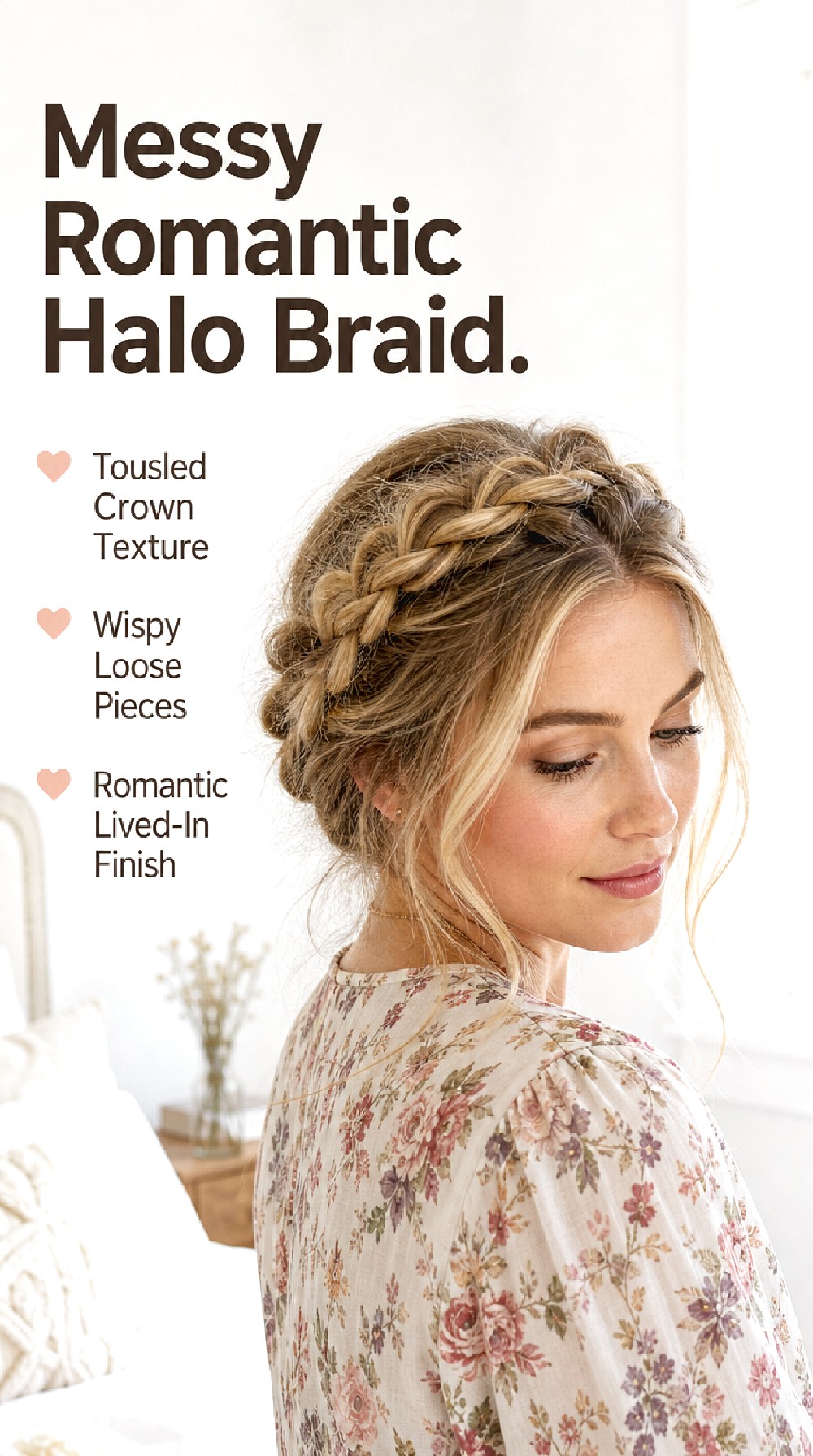 Messy Romantic Halo Braid