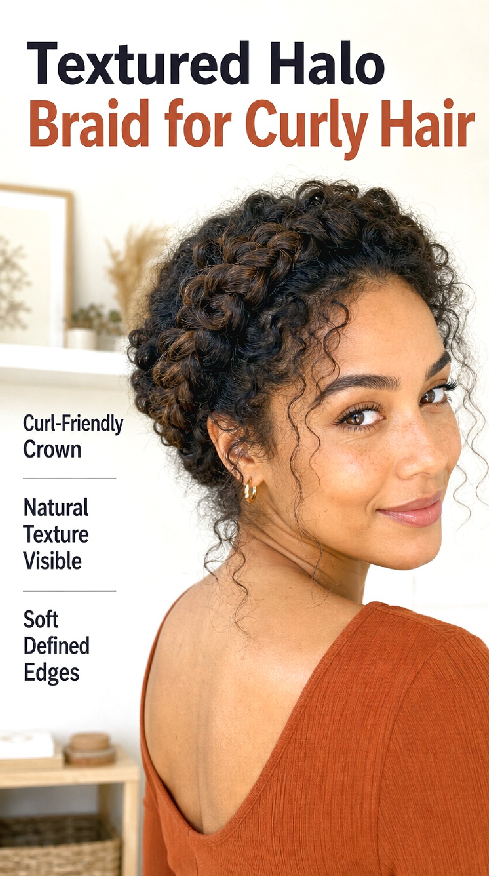 Textured Halo Braid for Curly Hair