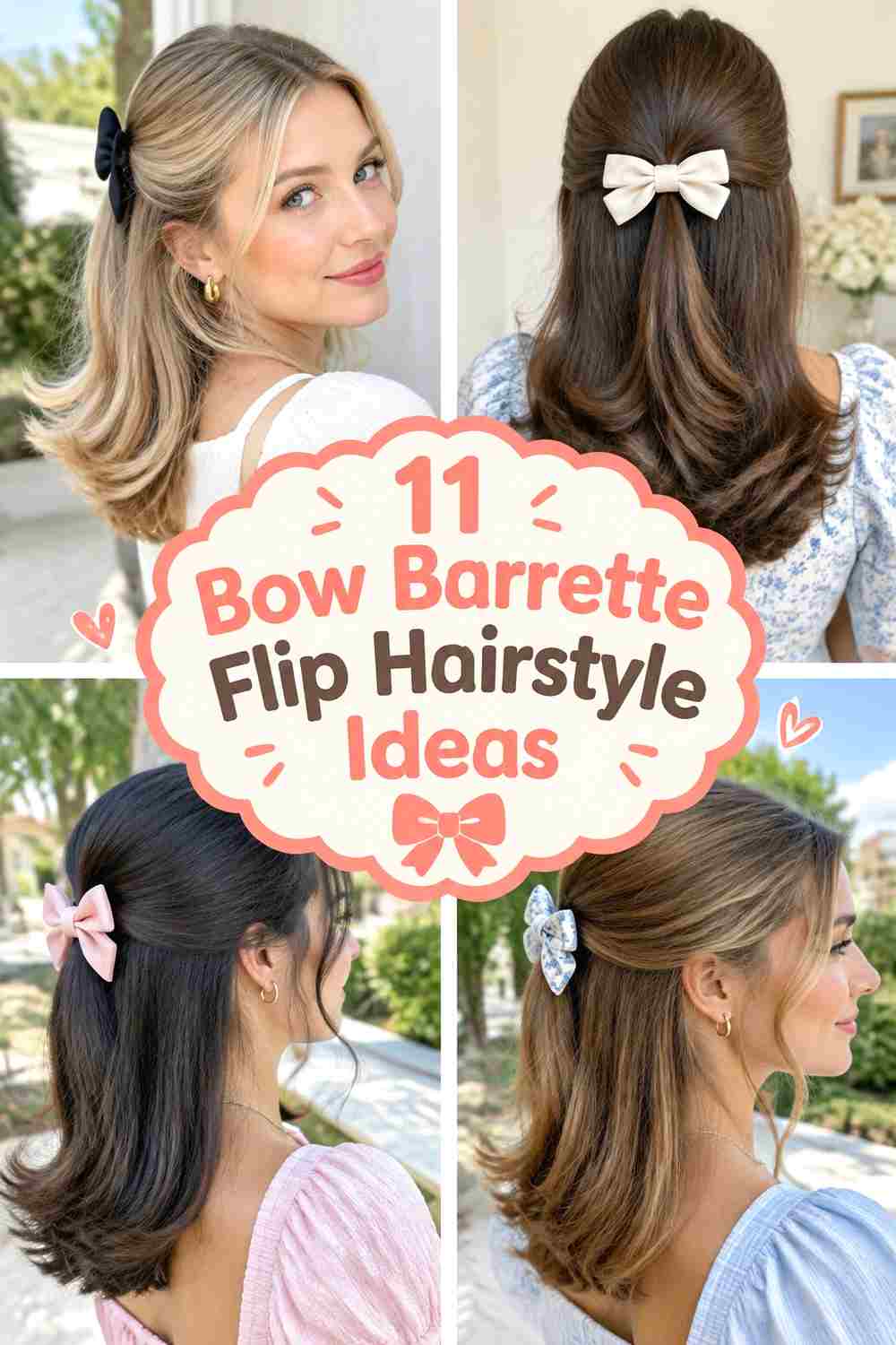 11 Bow Barrette Flip Hairstyle Ideas