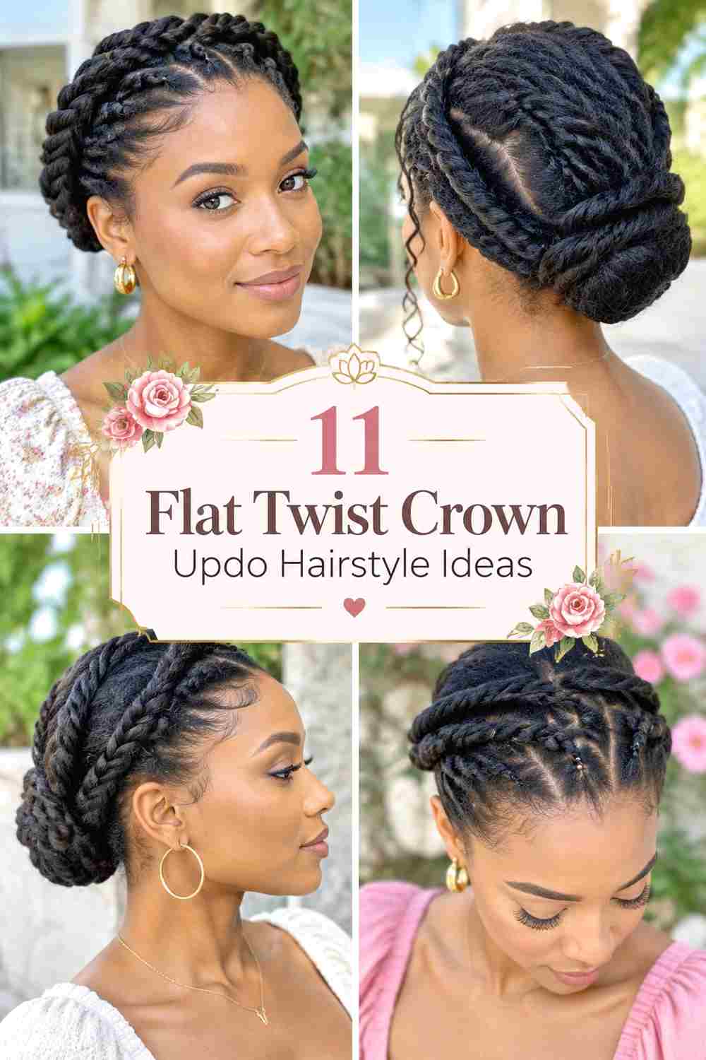 11 Flat Twist Crown Updo Hairstyle Ideas