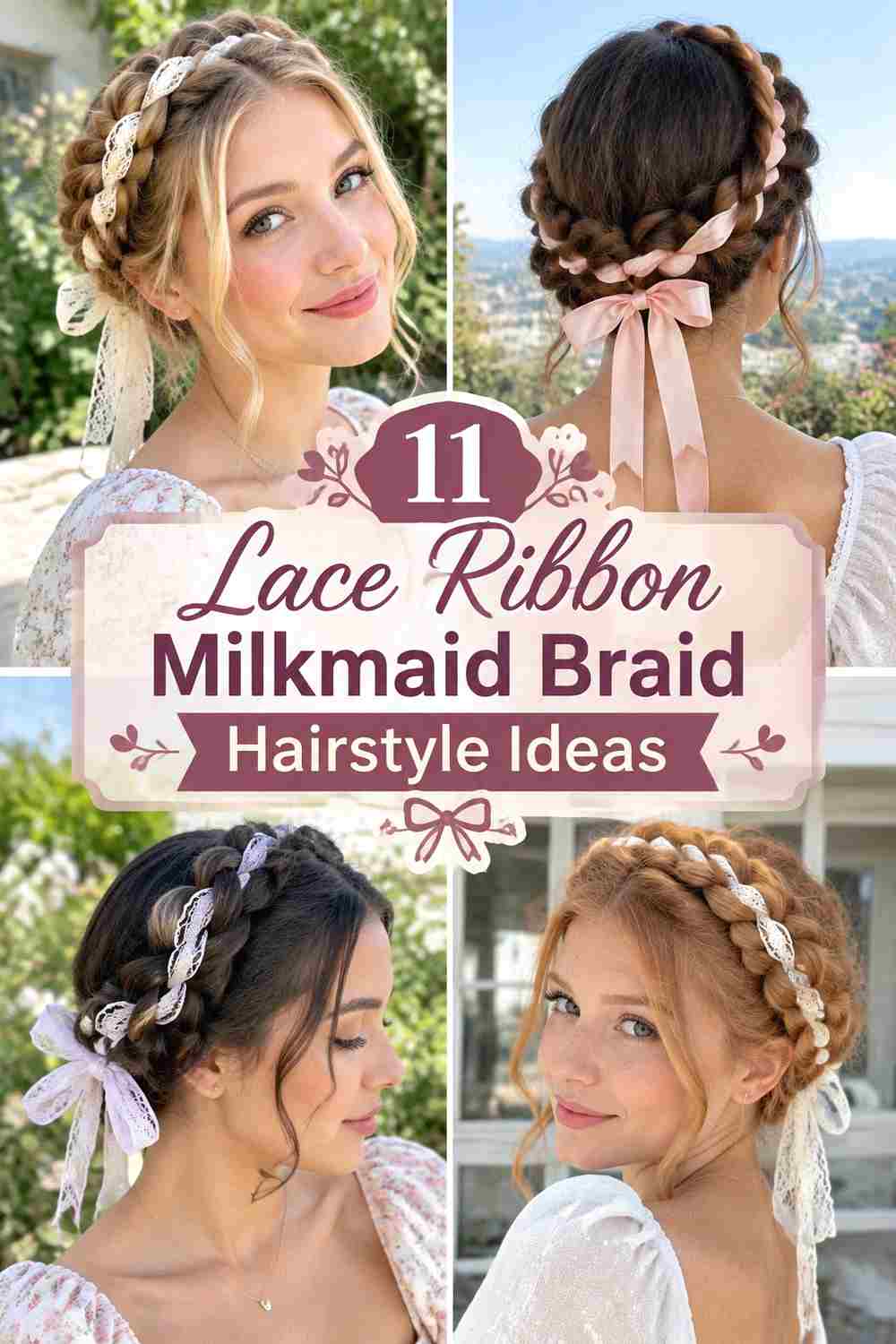 11 Lace Ribbon Milkmaid Braid Hairstyle Ideas