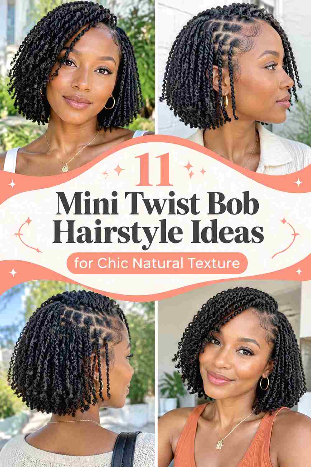 11 Mini Twist Bob Hairstyle Ideas for Chic Natural Texture