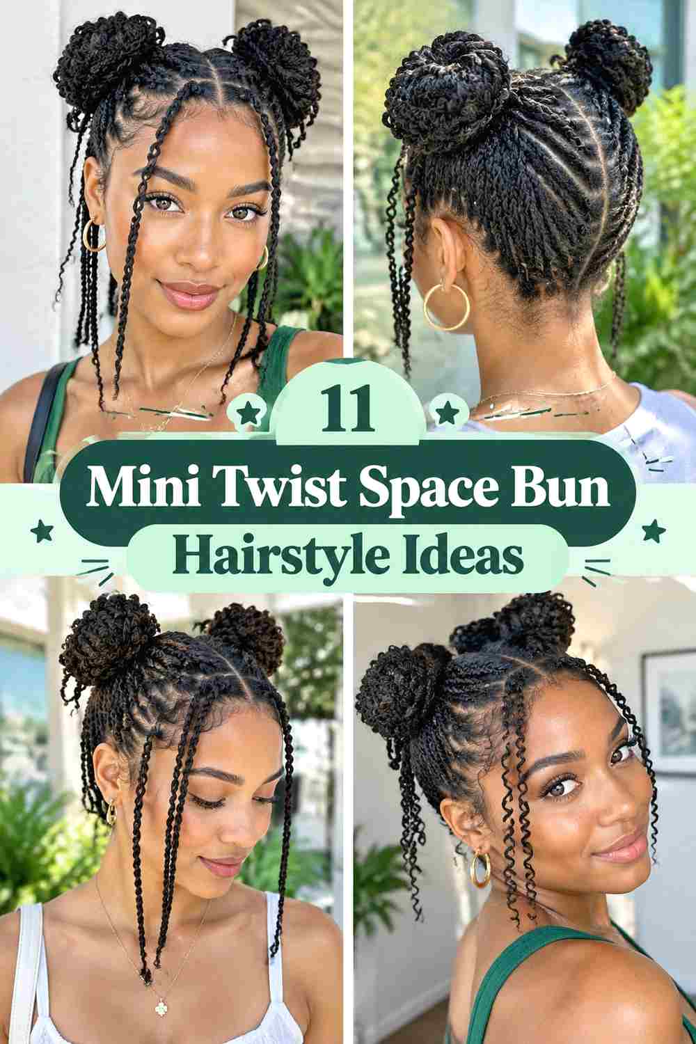11 Mini Twist Space Bun Hairstyle Ideas