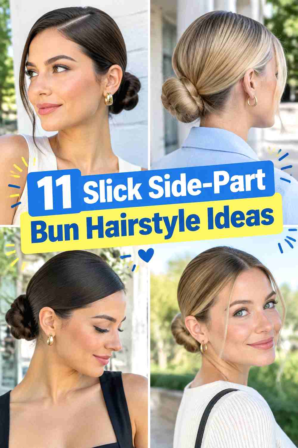 11 Slick Side-Part Bun Hairstyle Ideas