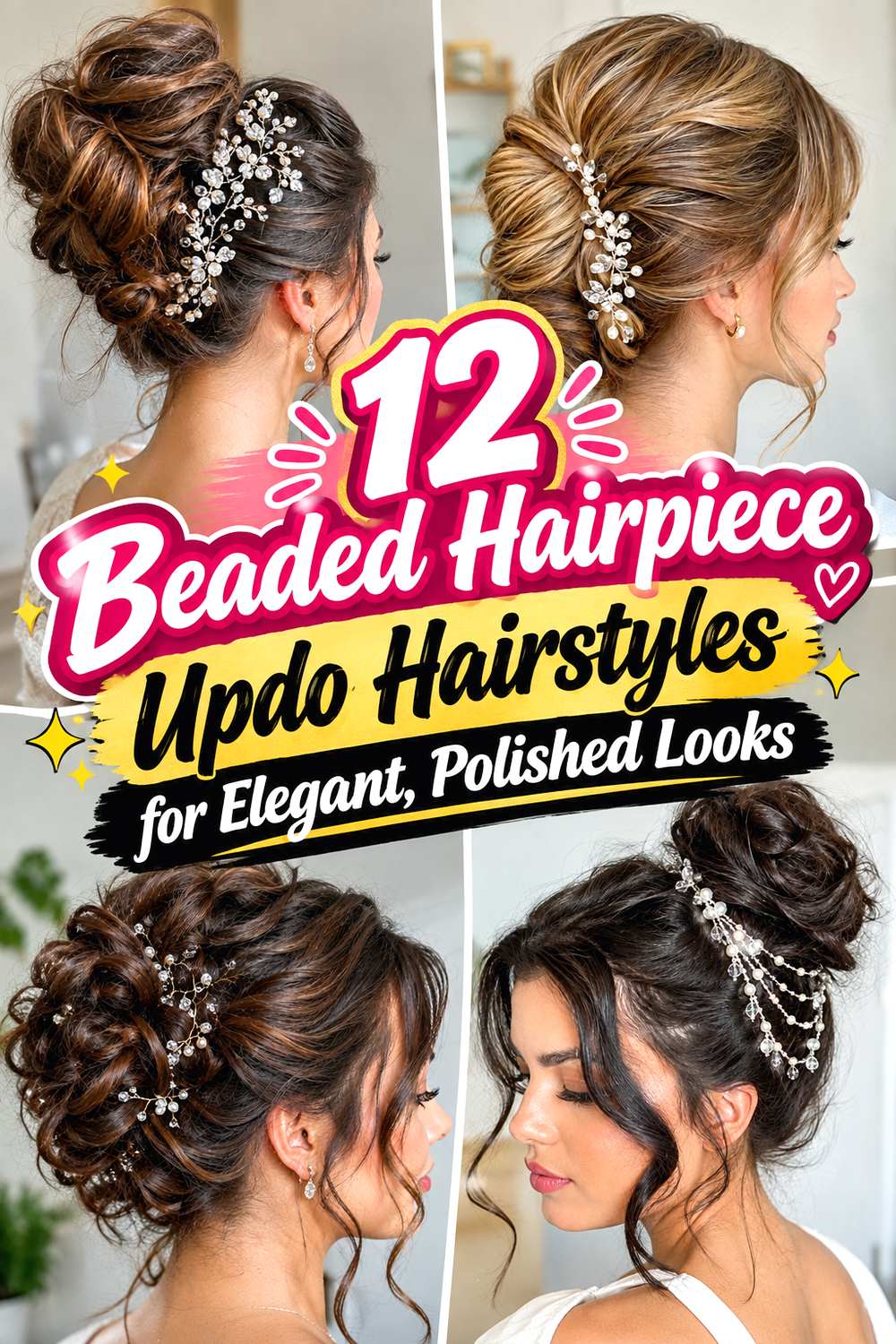 12 Beaded Hairpiece Updo Hairstyles for Elegant, Polished Looks
