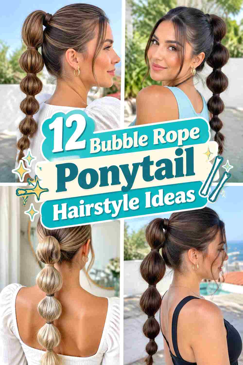 12 Bubble Rope Ponytail Hairstyle Ideas