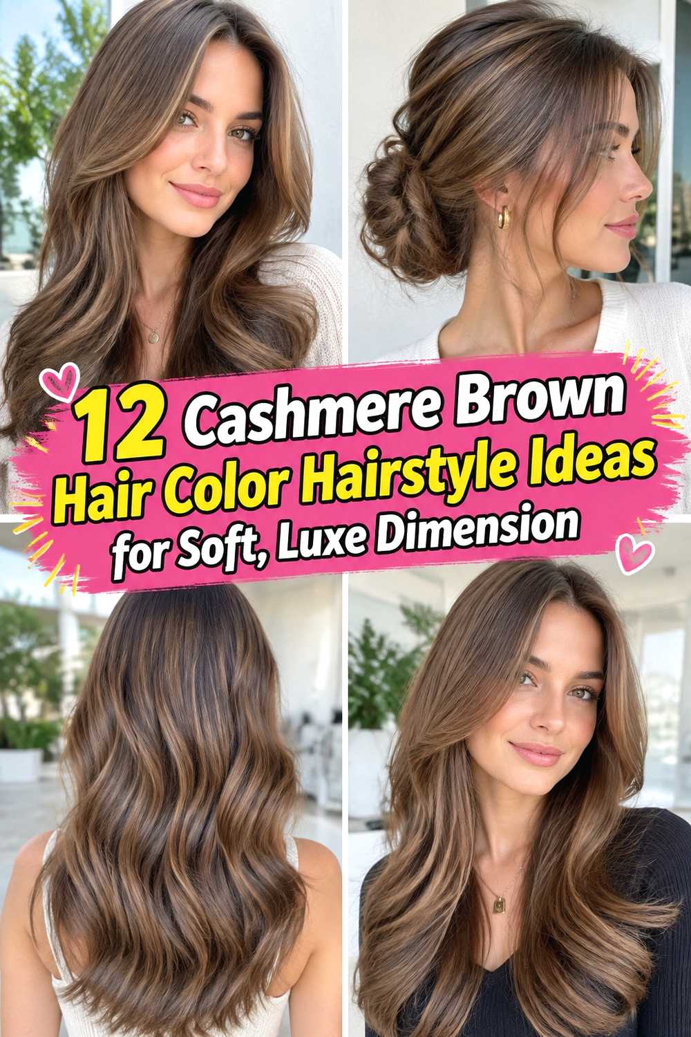 12 Cashmere Brown Hair Color Hairstyle Ideas for Soft, Luxe Dimension