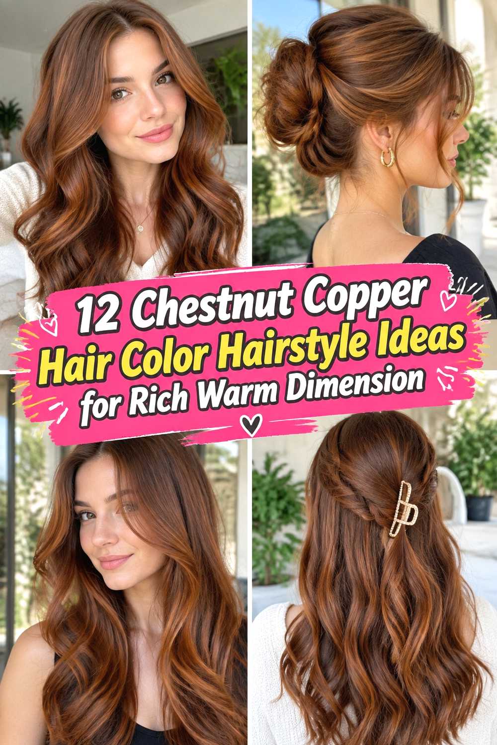 12 Chestnut Copper Hair Color Hairstyle Ideas for Rich Warm Dimension