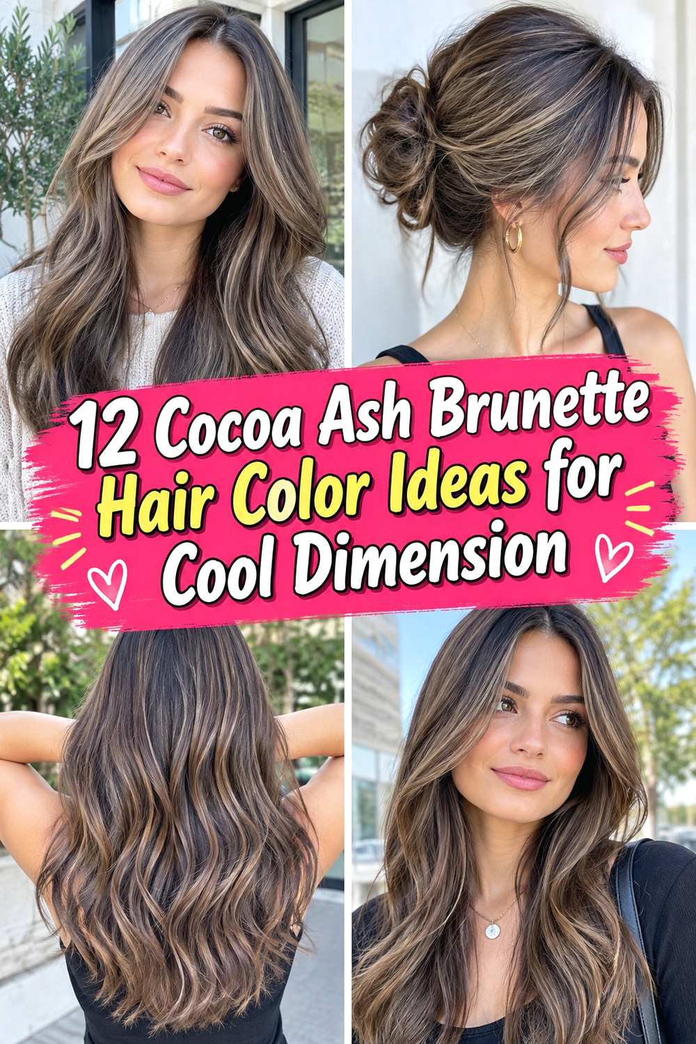 12 Cocoa Ash Brunette Hair Color Ideas for Cool Dimension