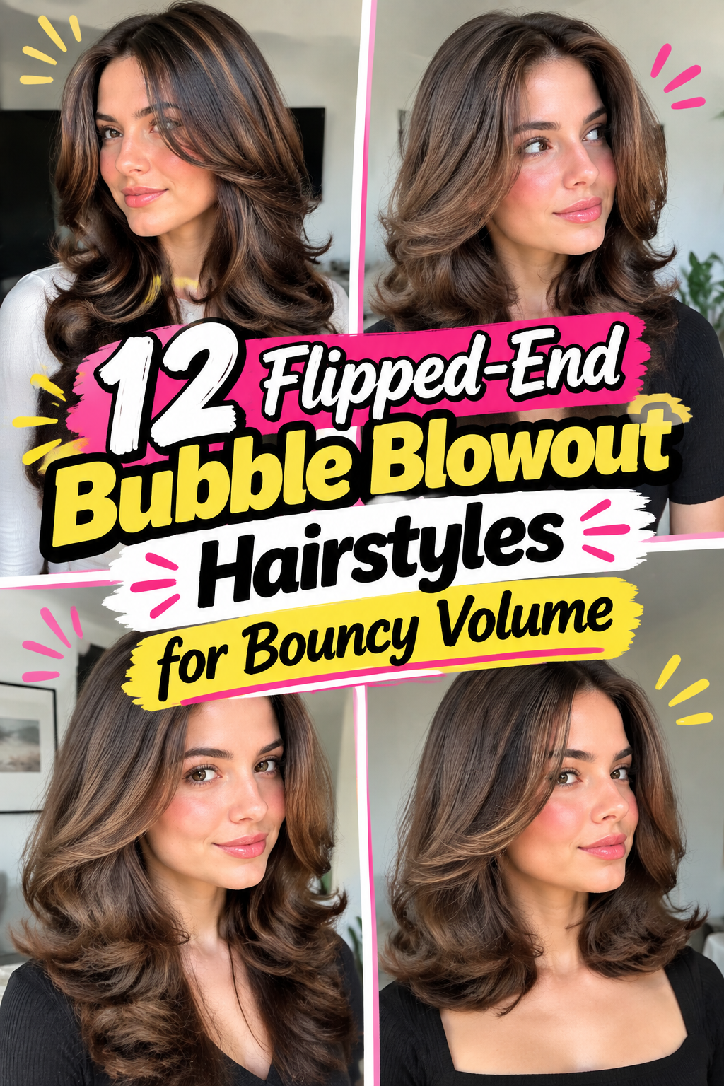 12 Flipped-End Bubble Blowout Hairstyles for Bouncy Volume