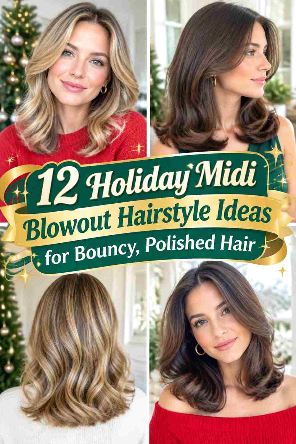 12 Holiday Midi Blowout Hairstyle Ideas for Bouncy, Polished Hair