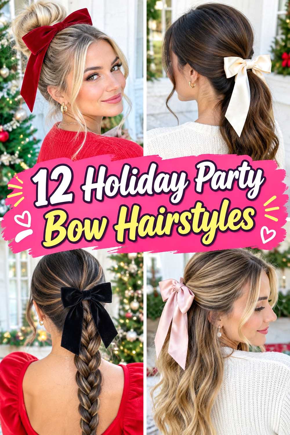 12 Holiday Party Bow Hairstyles