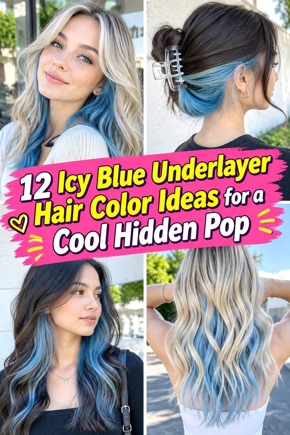 12 Icy Blue Underlayer Hair Color Ideas for a Cool Hidden Pop