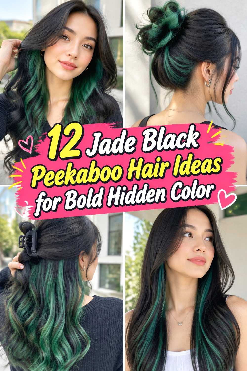 12 Jade Black Peekaboo Hair Ideas for Bold Hidden Color
