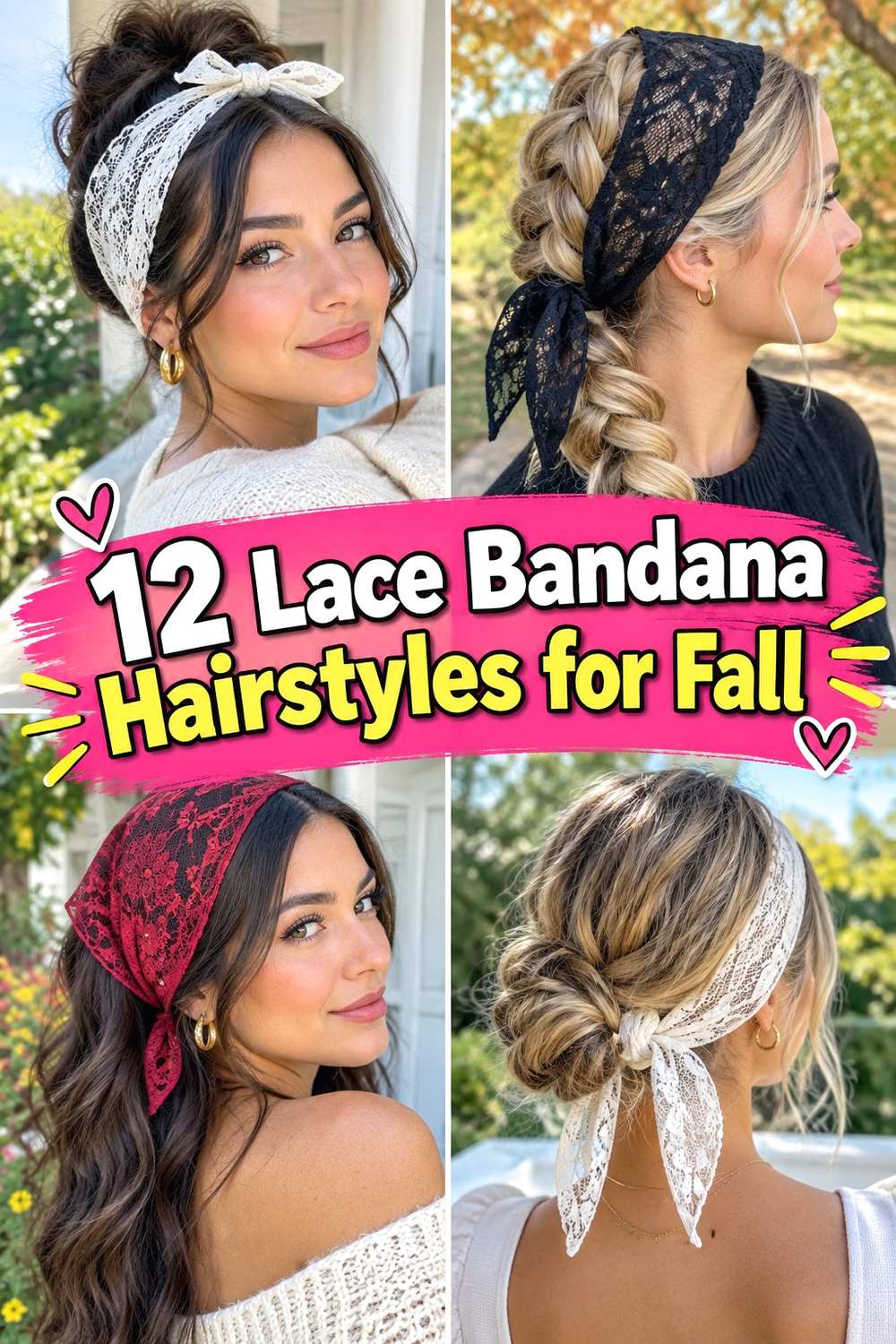 12 Lace Bandana Hairstyles for Fall