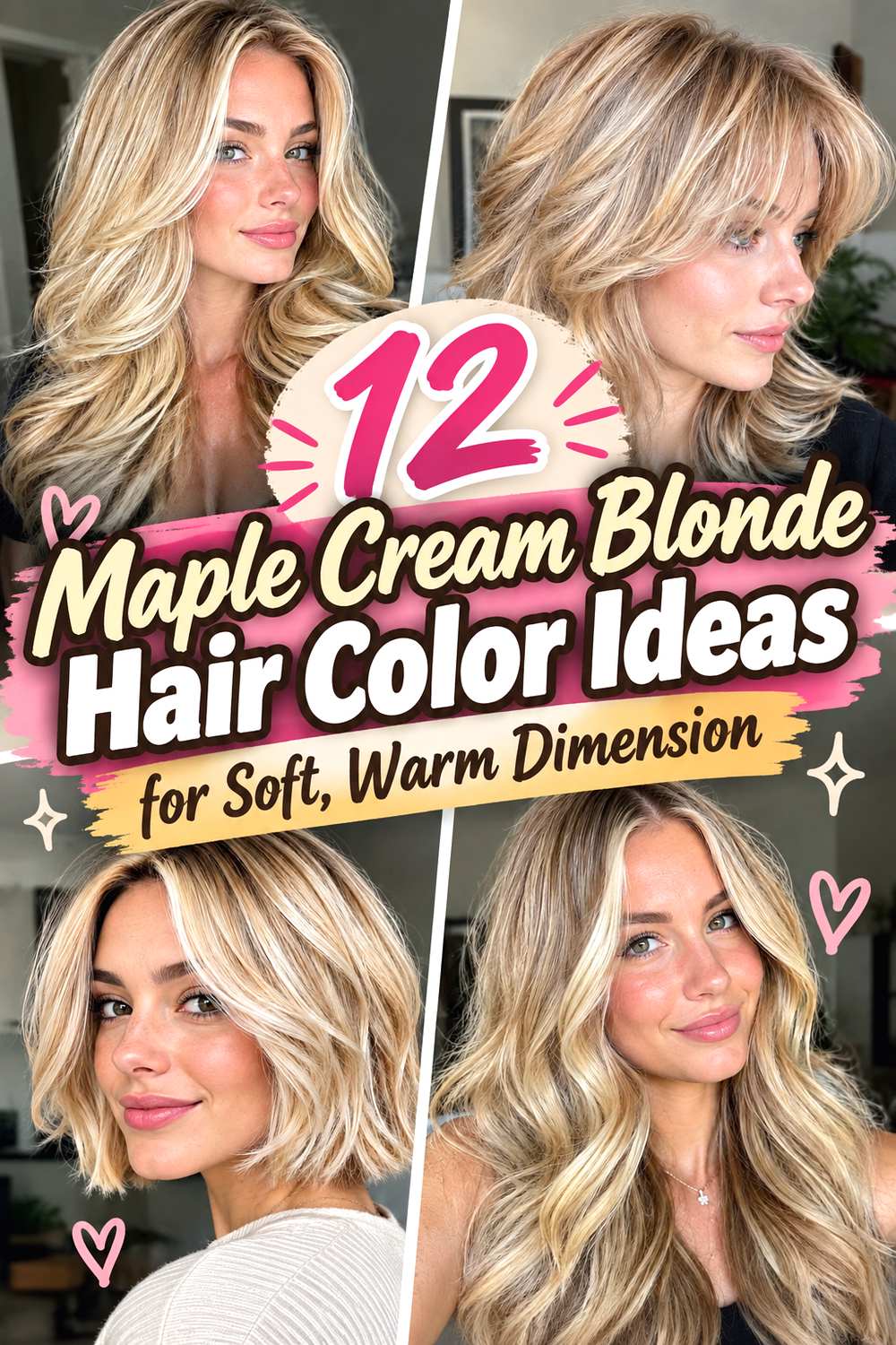 12 Maple Cream Blonde Hair Color Ideas for Soft, Warm Dimension
