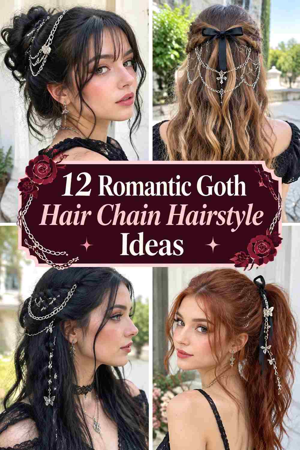12 Romantic Goth Hair Chain Hairstyle Ideas