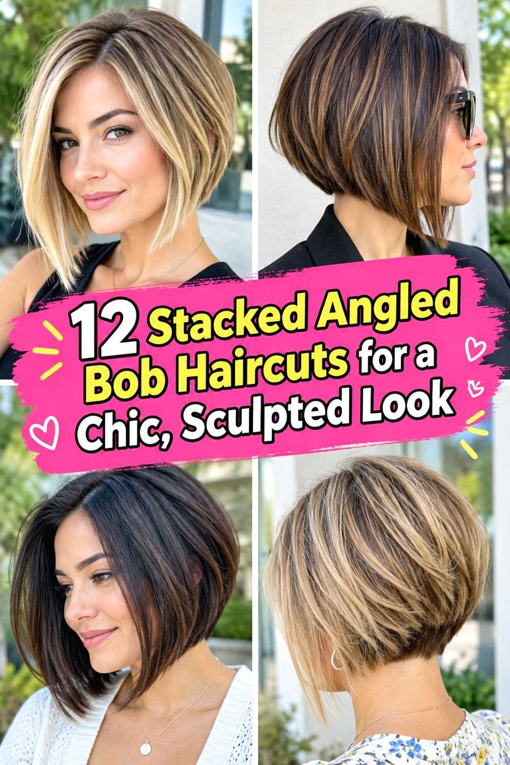 12 Stacked Angled Bob Haircuts for a Chic, Sculpted Look