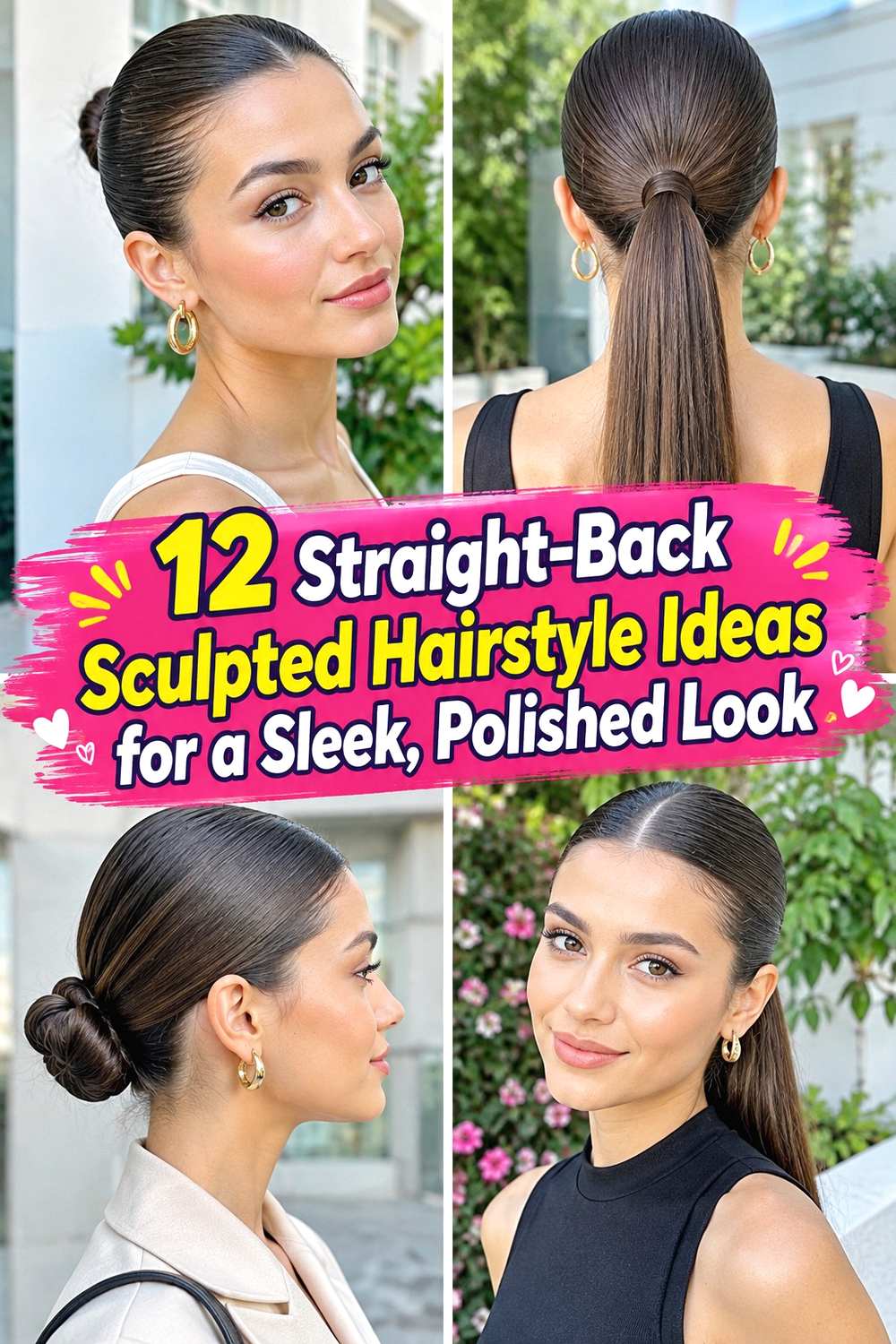 12 Straight-Back Sculpted Hairstyle Ideas for a Sleek, Polished Look