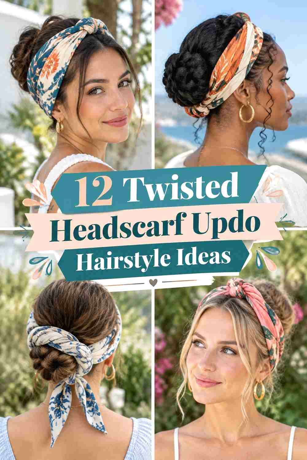 12 Twisted Headscarf Updo Hairstyle Ideas