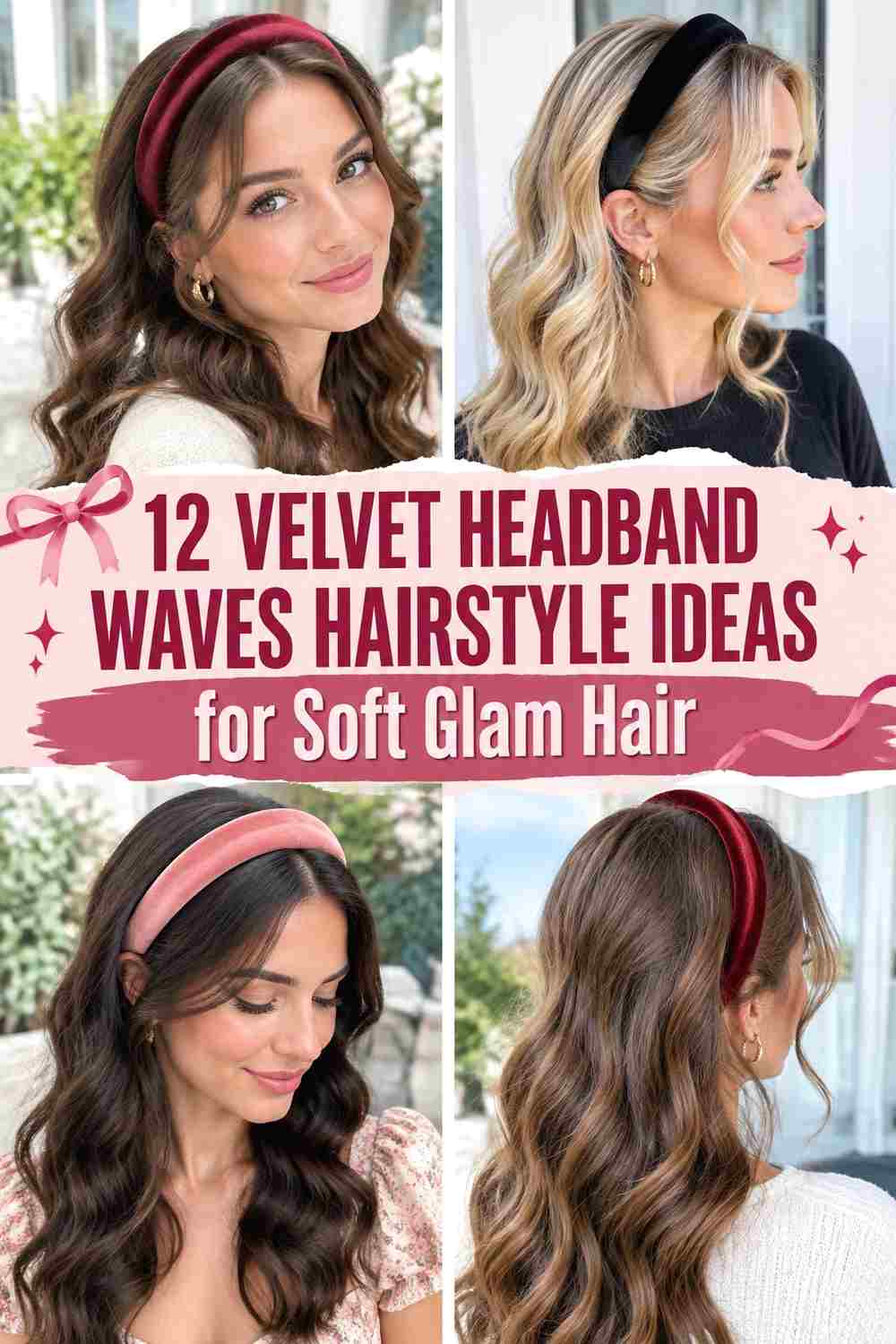 12 Velvet Headband Waves Hairstyle Ideas for Soft Glam Hair
