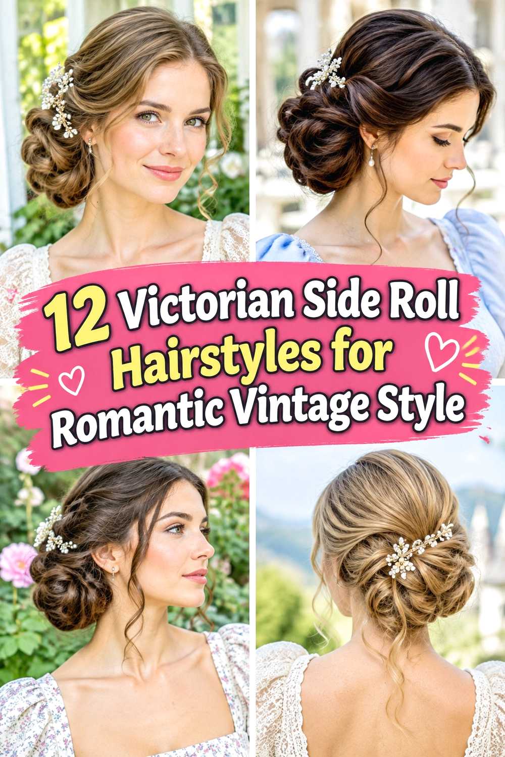 12 Victorian Side Roll Hairstyles for Romantic Vintage Style