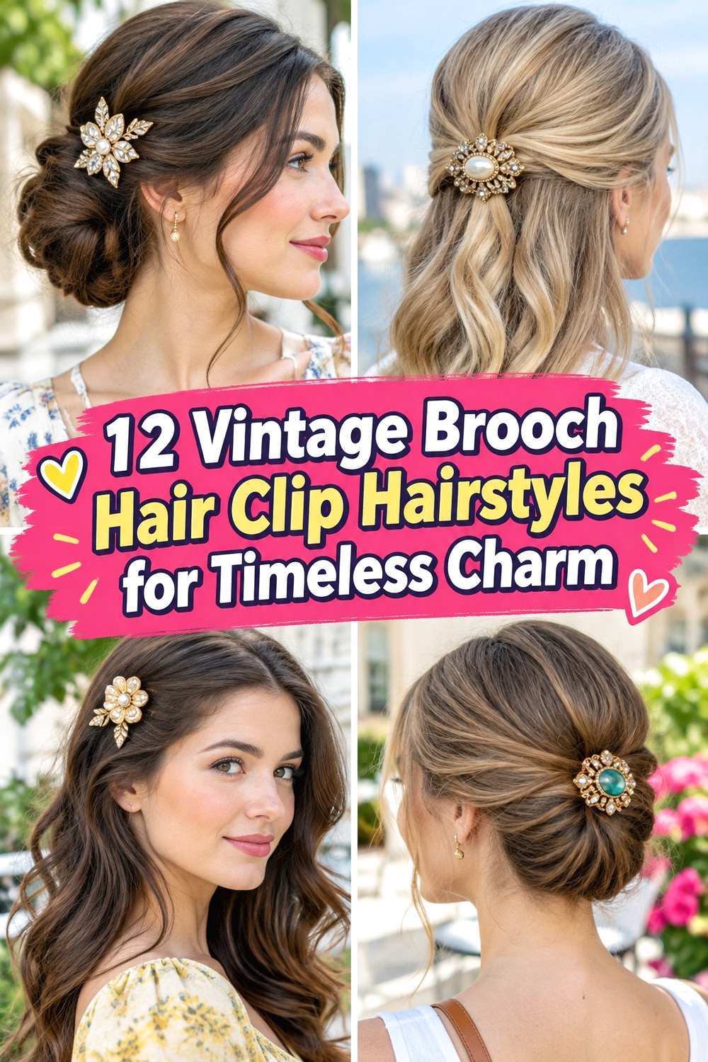 12 Vintage Brooch Hair Clip Hairstyles for Timeless Charm