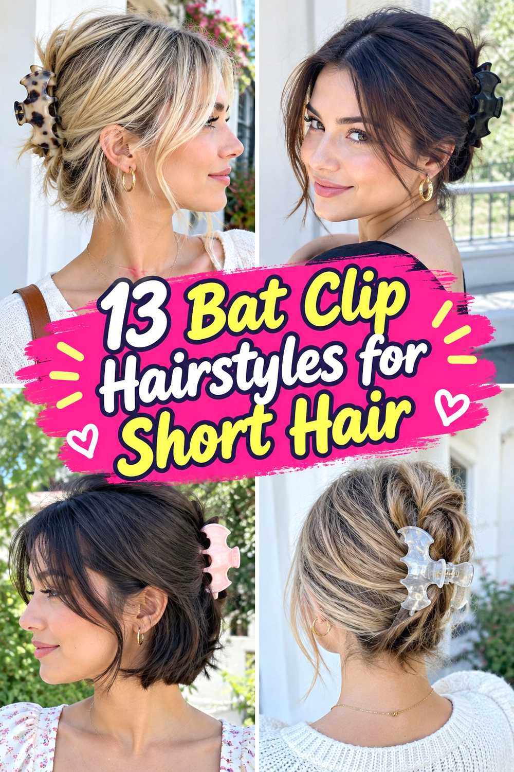 13 Bat Clip Hairstyles for Short Hair