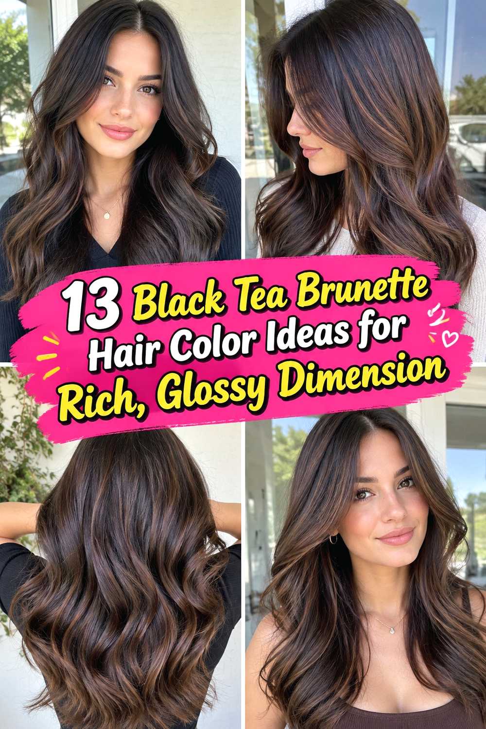 13 Black Tea Brunette Hair Color Ideas for Rich, Glossy Dimension