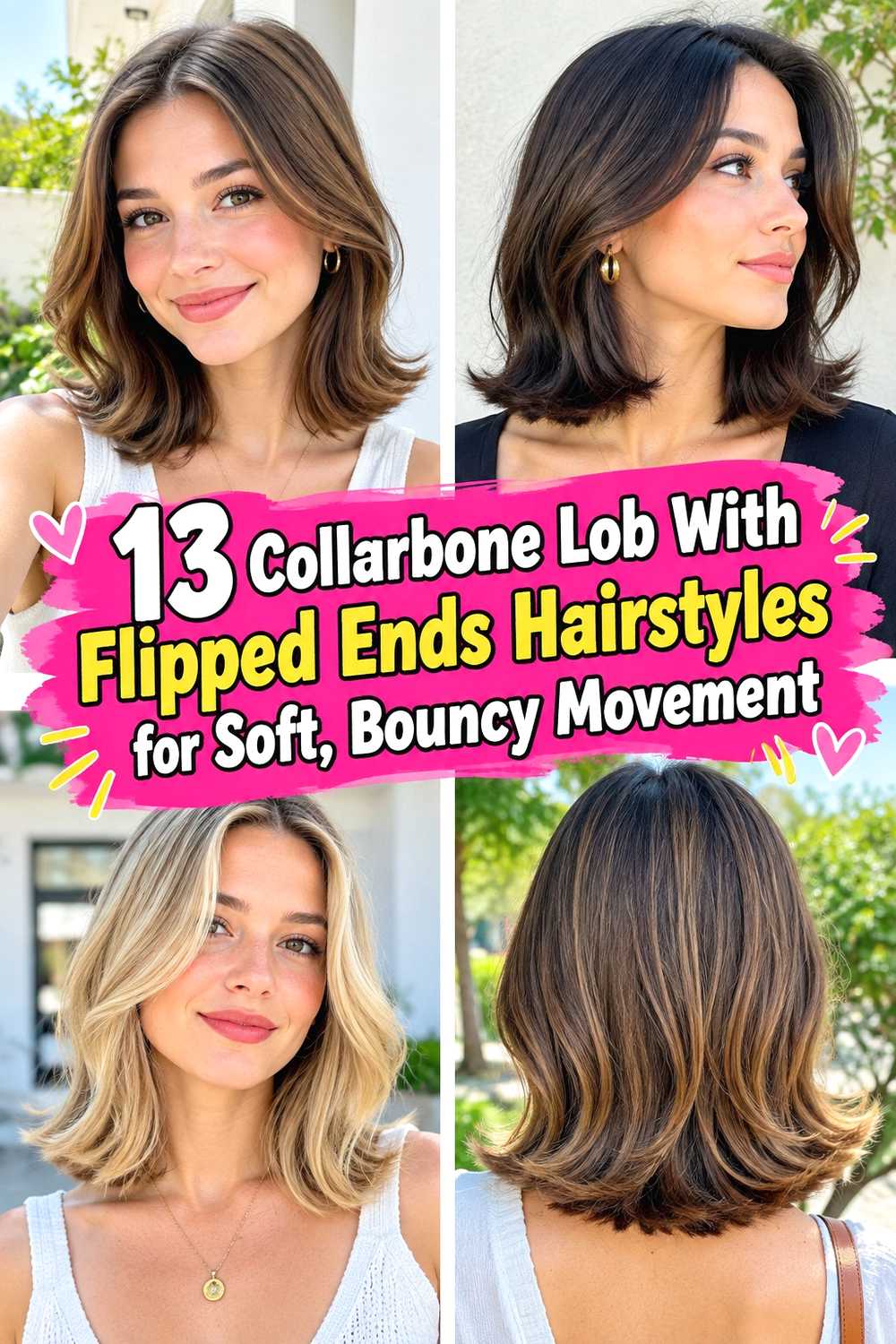 13 Collarbone Lob With Flipped Ends Hairstyles for Soft, Bouncy Movement
