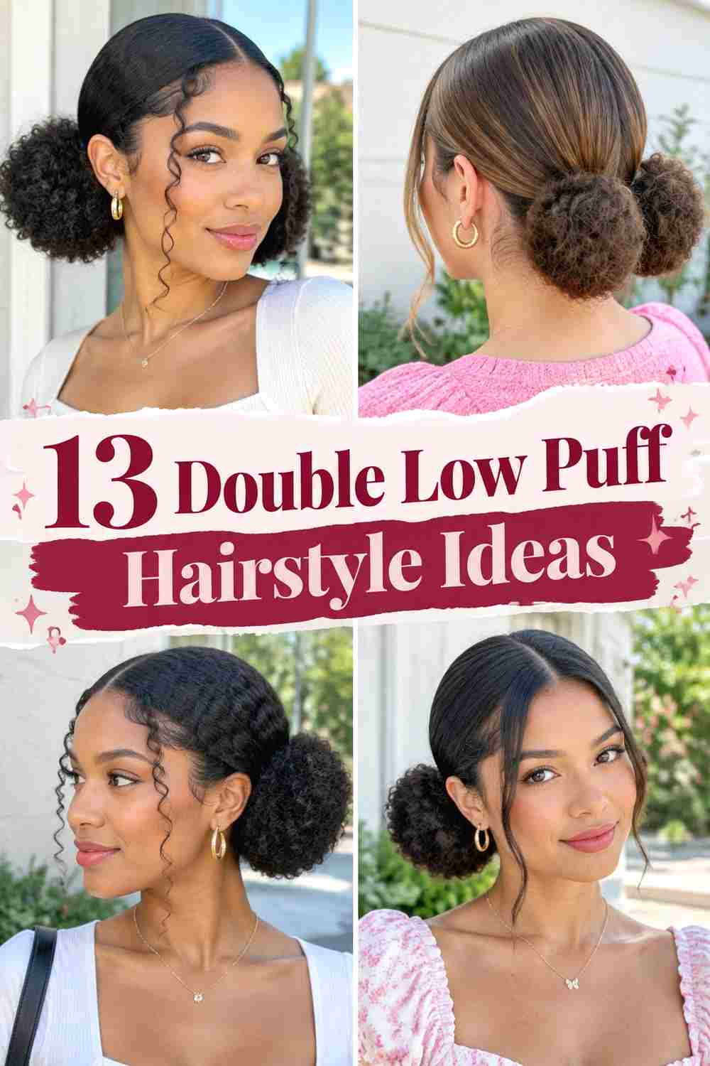 13 Double Low Puff Hairstyle Ideas