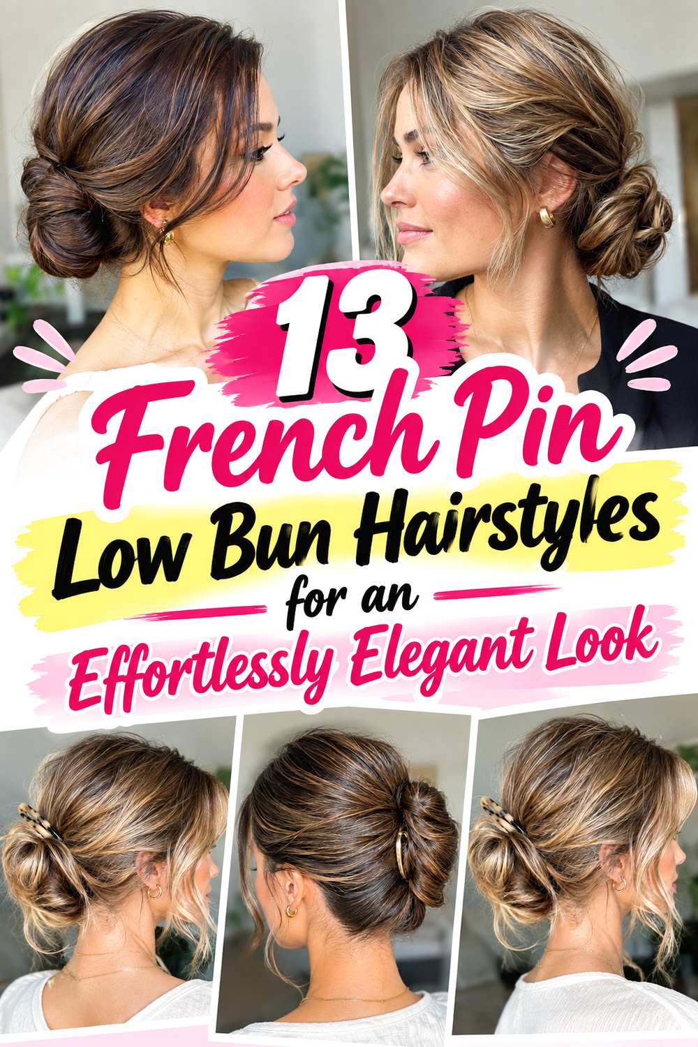 13 French Pin Low Bun Hairstyles for an Effortlessly Elegant Look