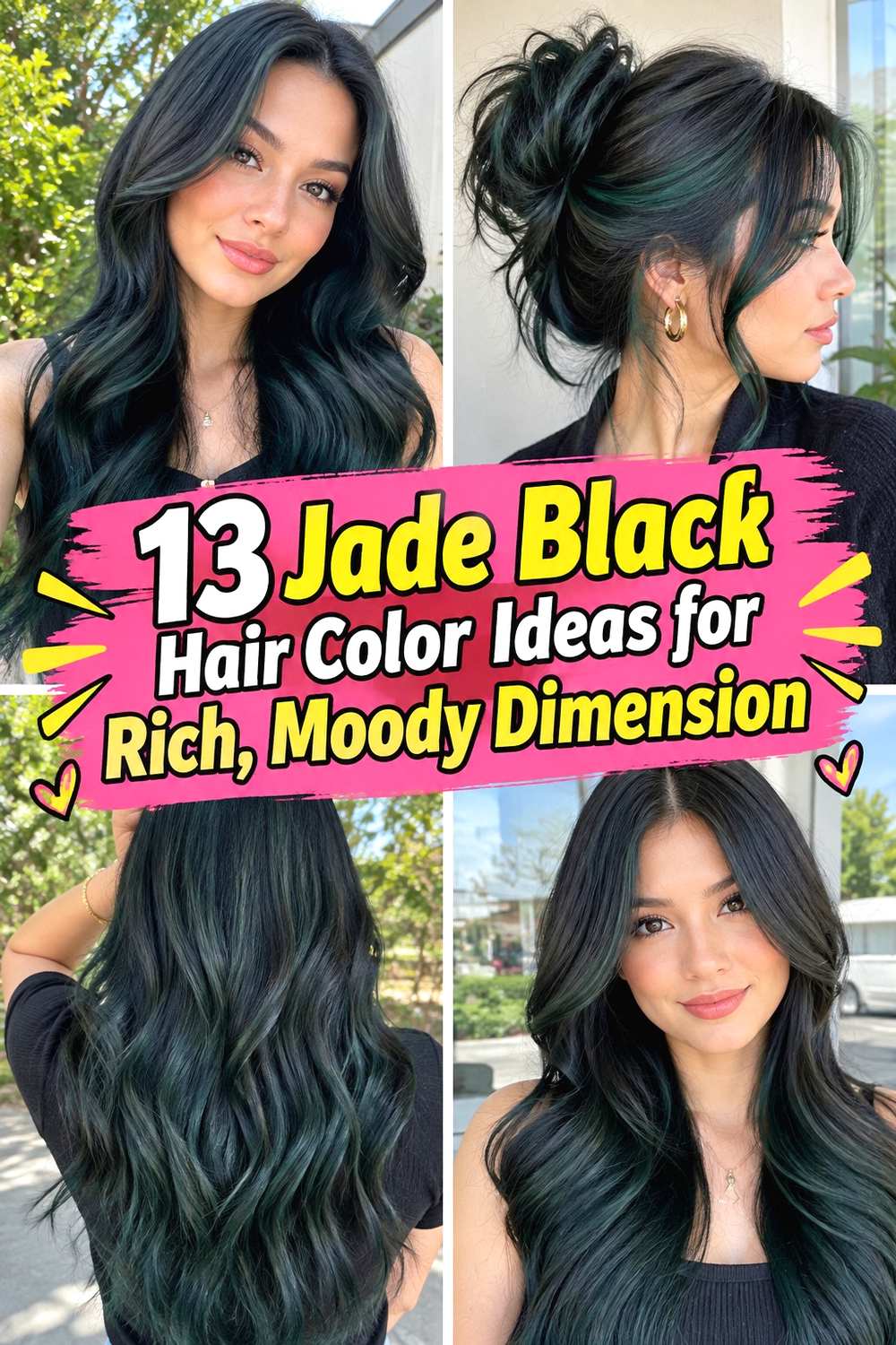 13 Jade Black Hair Color Ideas for Rich, Moody Dimension