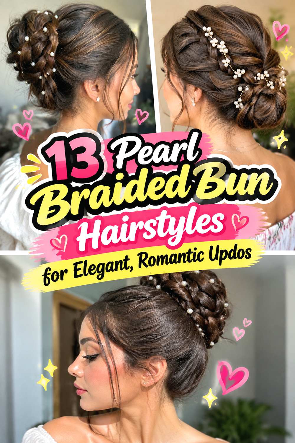 13 Pearl Braided Bun Hairstyles for Elegant, Romantic Updos
