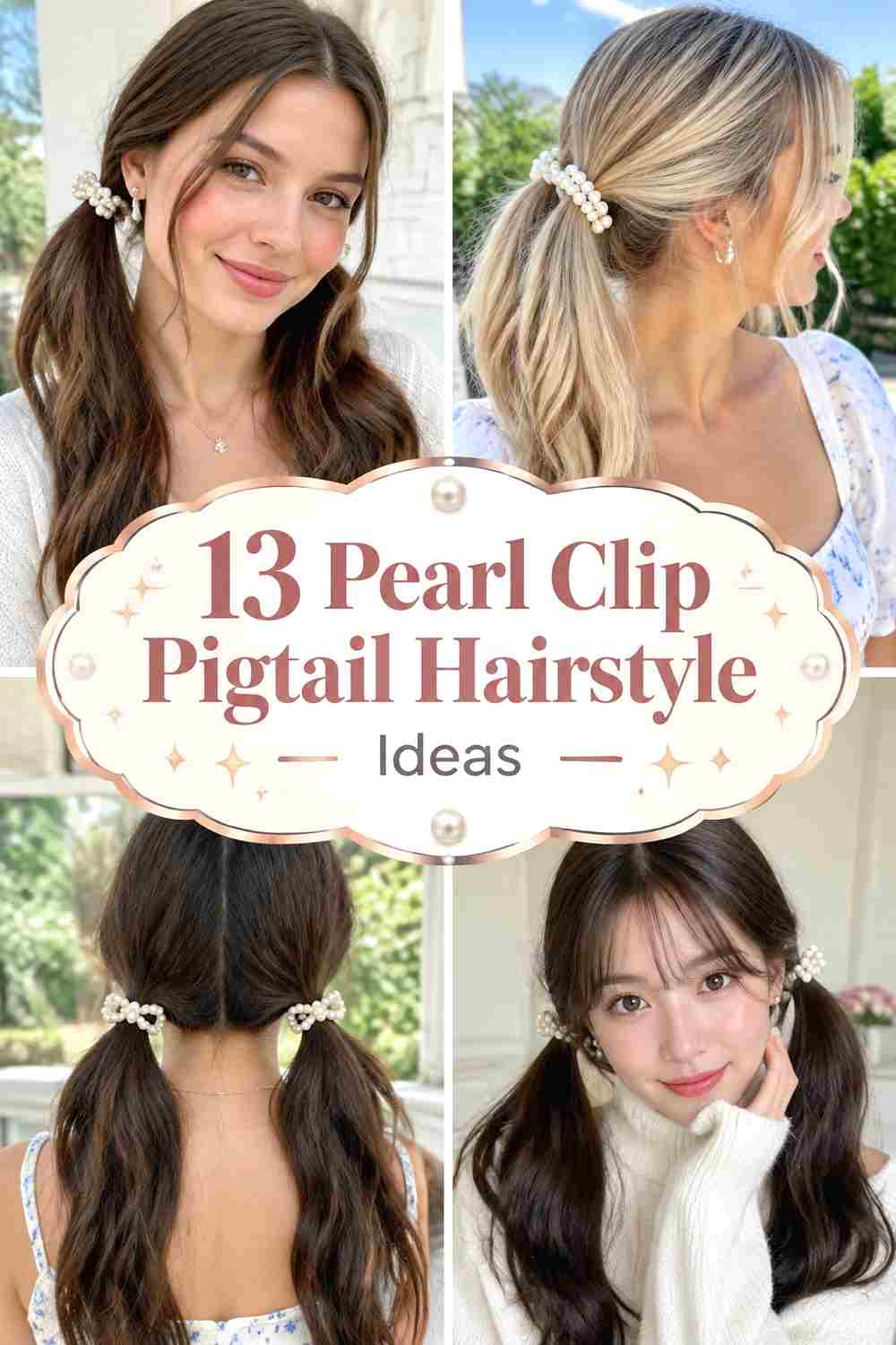 13 Pearl Clip Pigtail Hairstyle Ideas