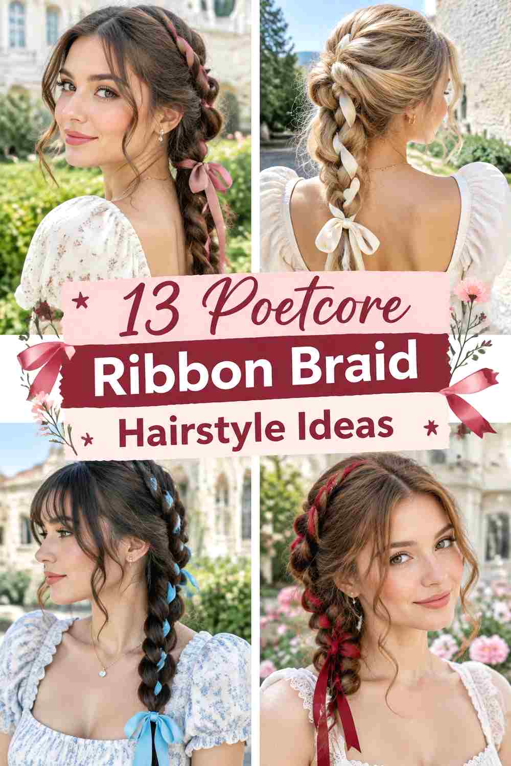 13 Poetcore Ribbon Braid Hairstyle Ideas