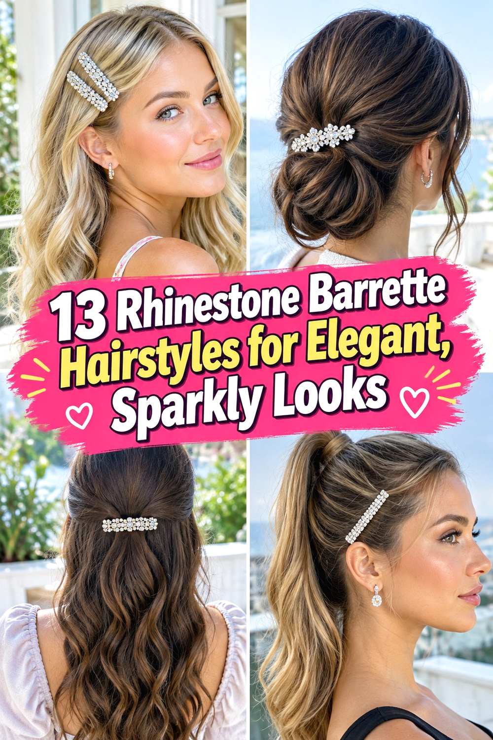 13 Rhinestone Barrette Hairstyles for Elegant, Sparkly Looks