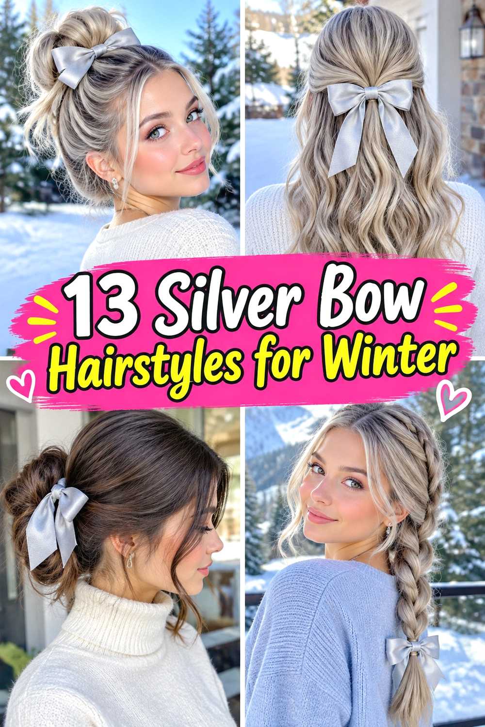 13 Silver Bow Hairstyles for Winter