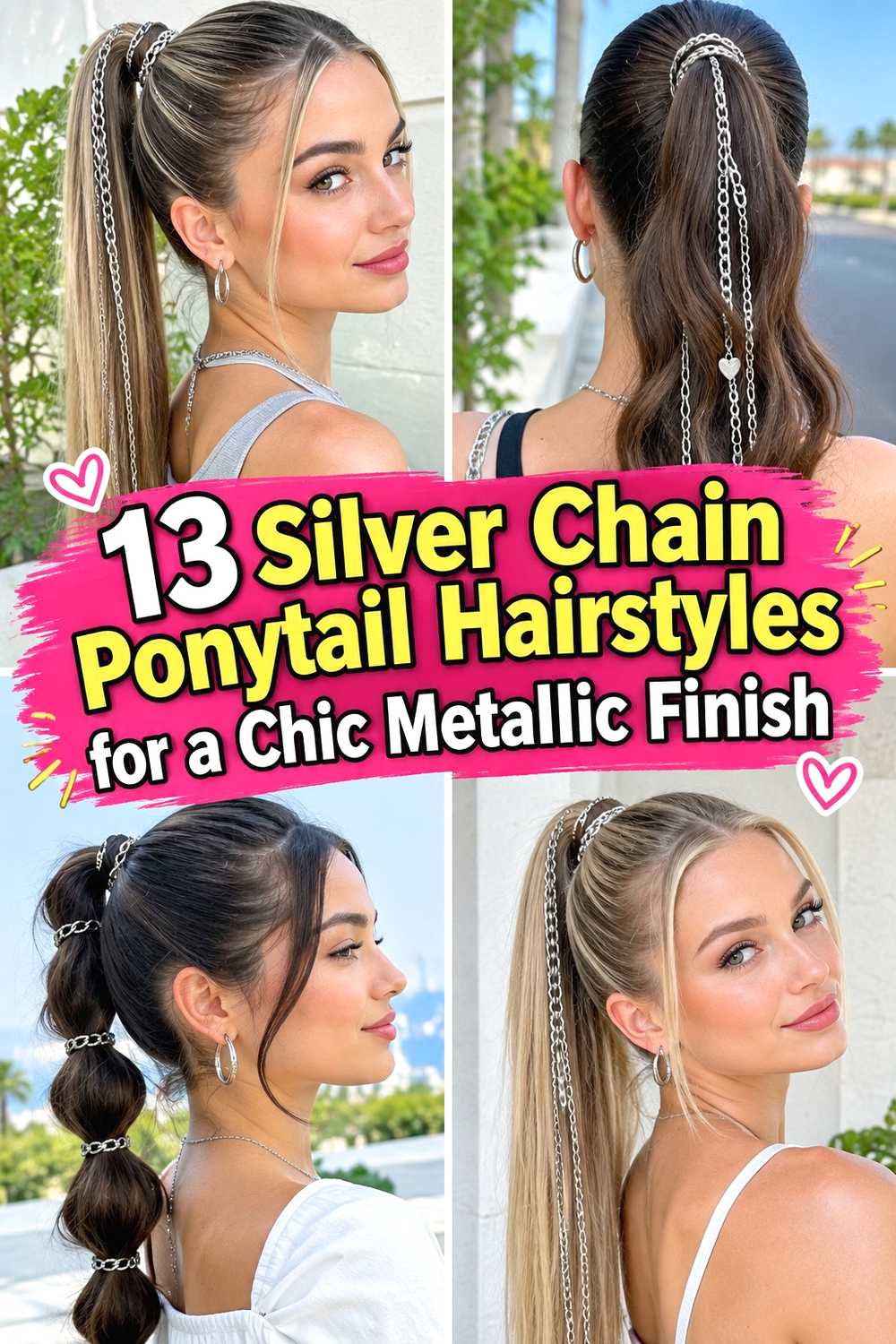 13 Silver Chain Ponytail Hairstyles for a Chic Metallic Finish