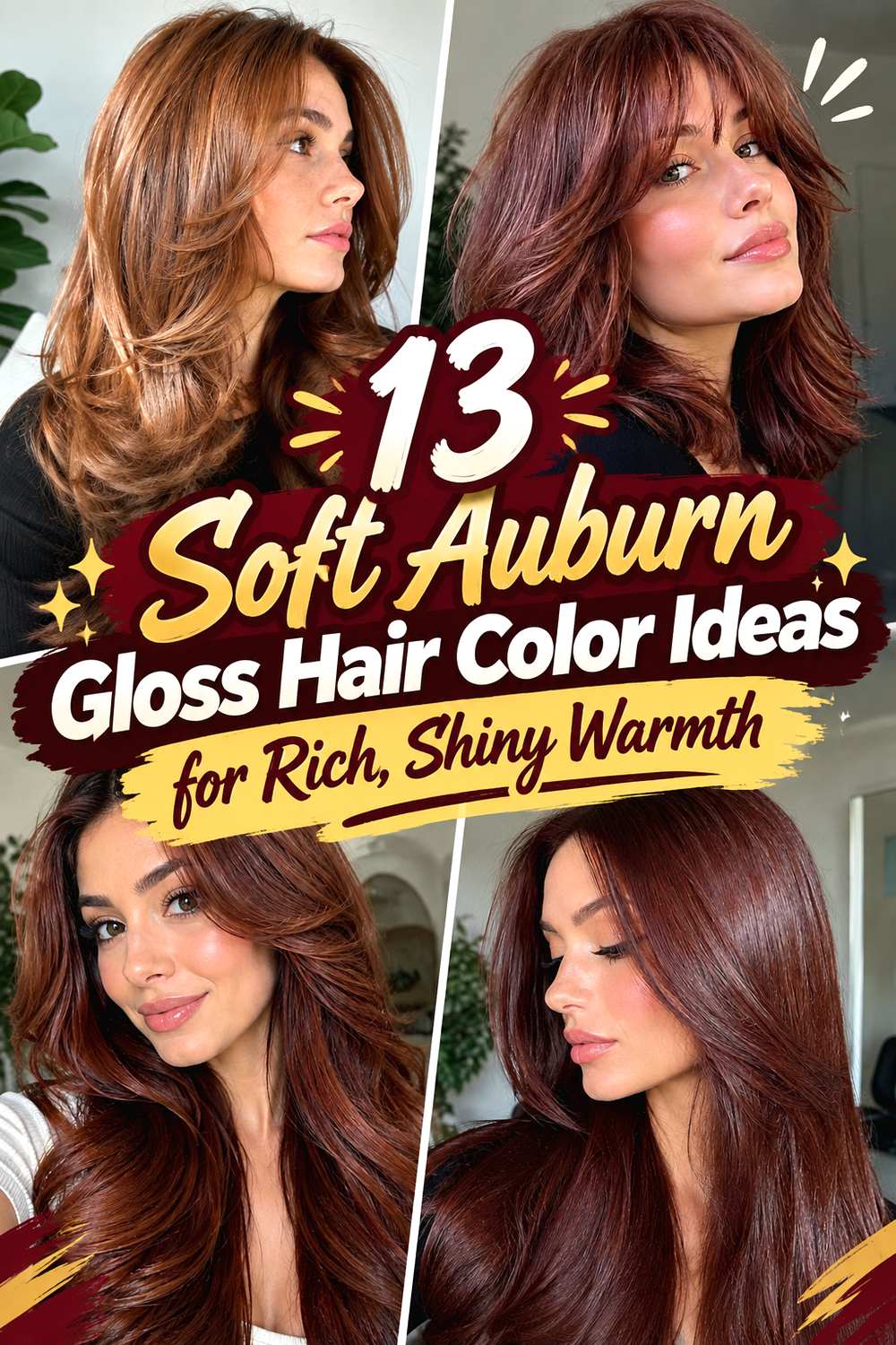 13 Soft Auburn Gloss Hair Color Ideas for Rich, Shiny Warmth