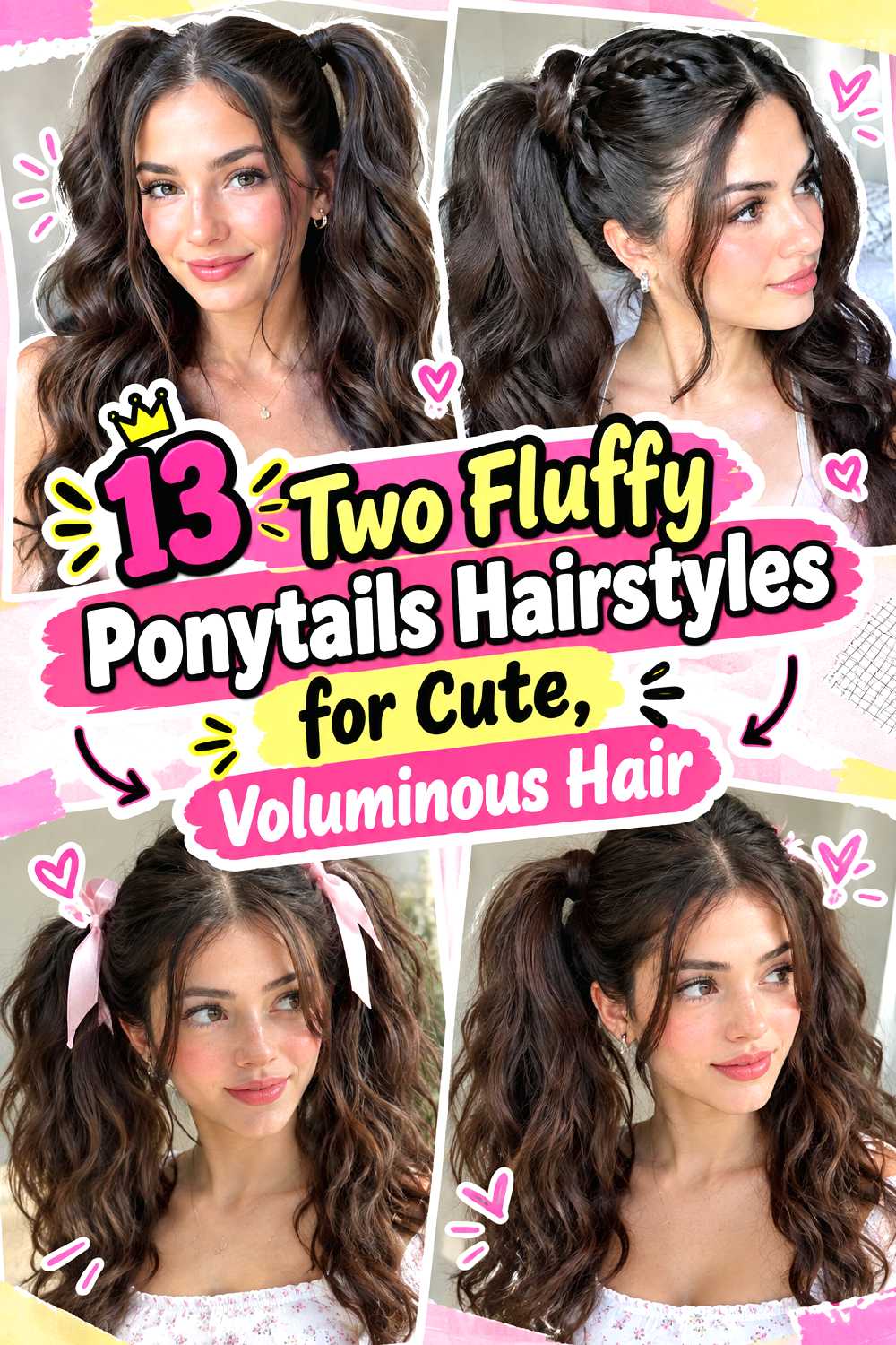 13 Two Fluffy Ponytails Hairstyles for Cute, Voluminous Hair