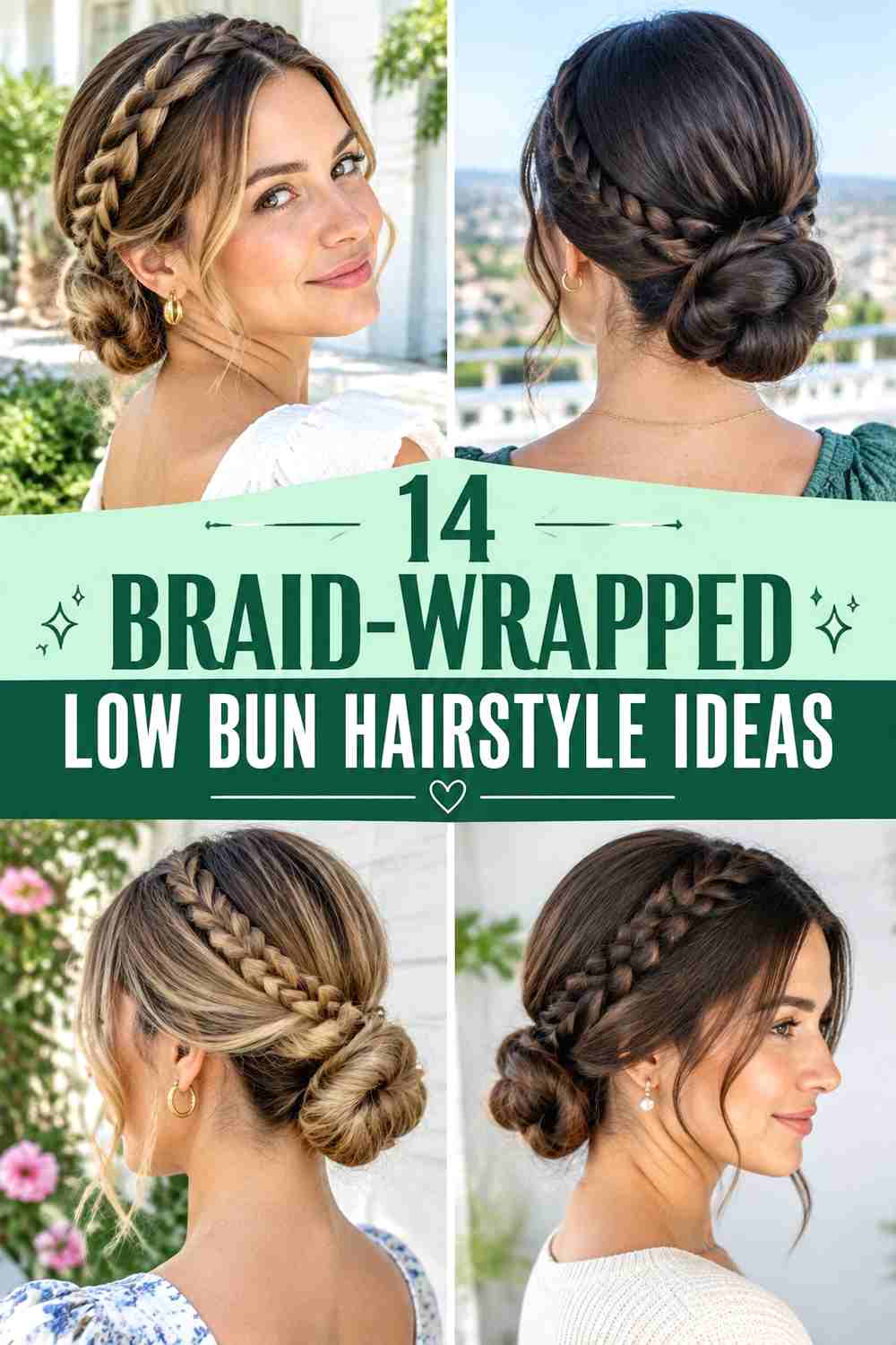 14 Braid-Wrapped Low Bun Hairstyle Ideas