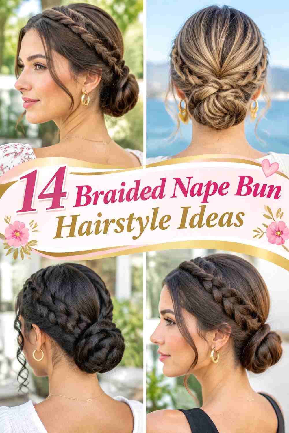 14 Braided Nape Bun Hairstyle Ideas